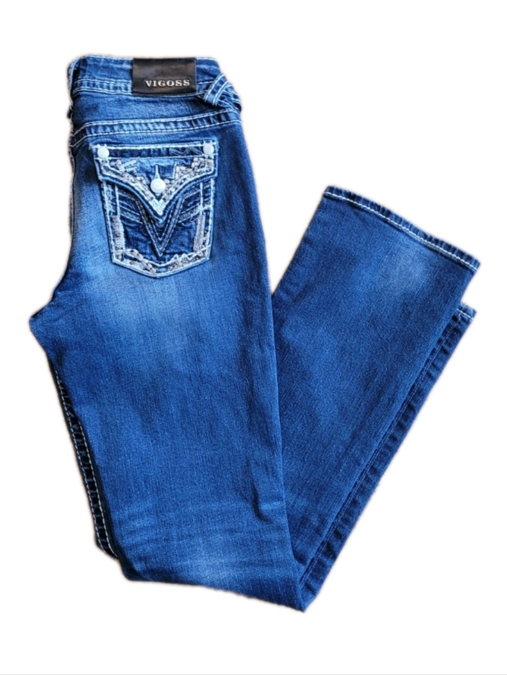 Vigoss New York Slim Bootcut Jeans 9/10 Embroidered Back Pockets Y2k Western